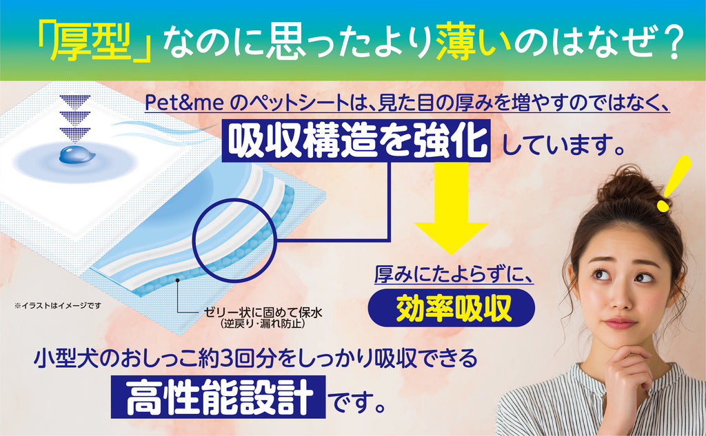 Pet&me ペットシーツ ダブル消臭 選べる6種類 薄型・厚型　