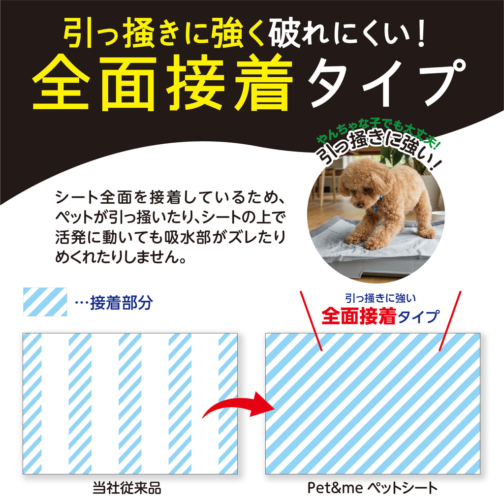 ペットアンドミー 炭シート採用 ペットシーツ 超強力消臭 5回吸収 7層構造 全面接着（3サイズ展開）
